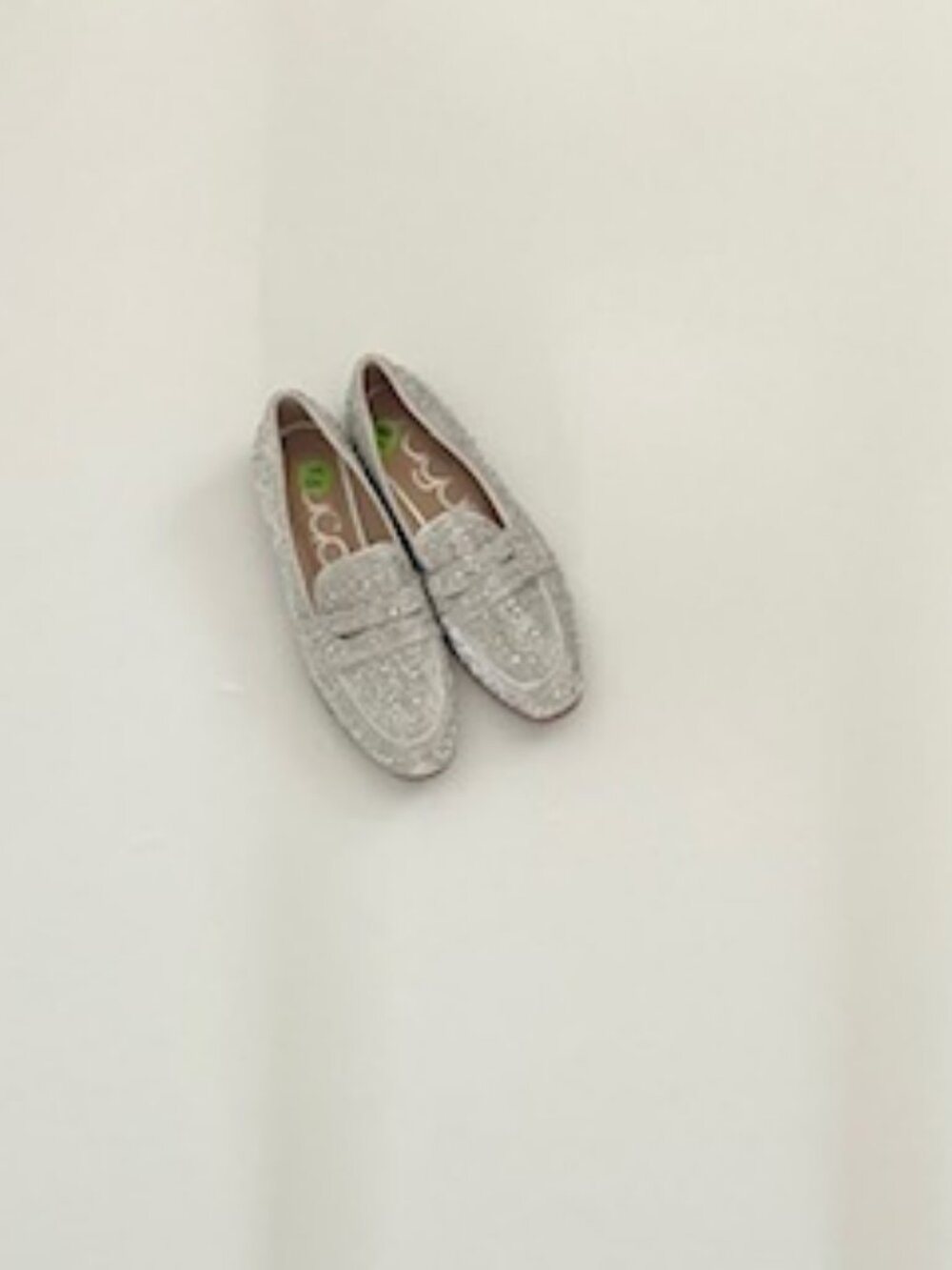 Sugar Rhinestones Embellished Flats,size 9,5 ,silver